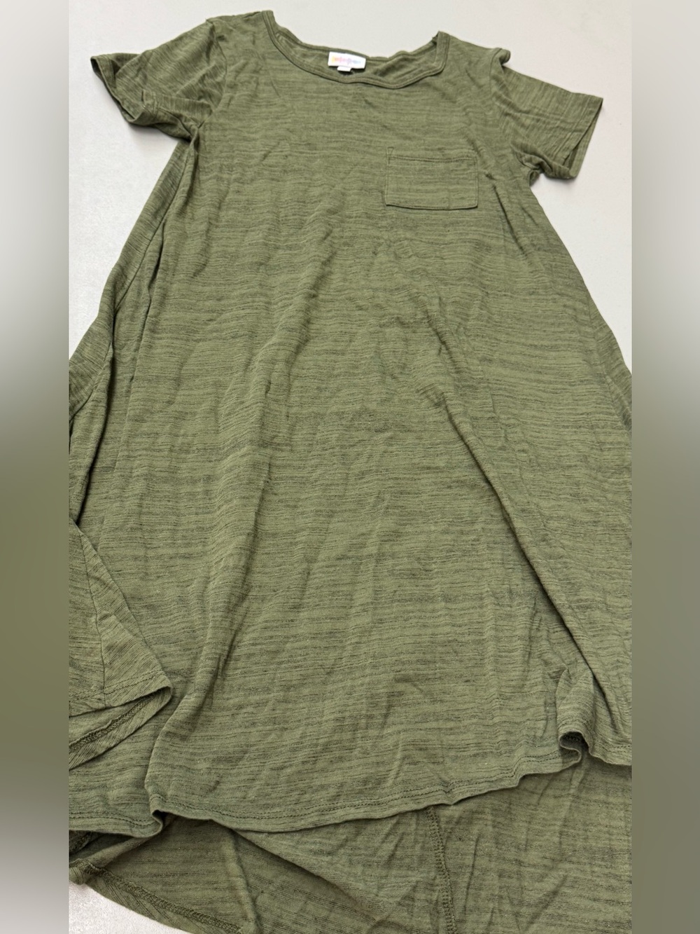 LuLaRoe Women's Carly High Low Dress in Heather Green size XXSmall